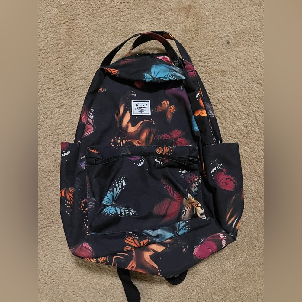 Herschel Black Butterfly Print Classic Backpack